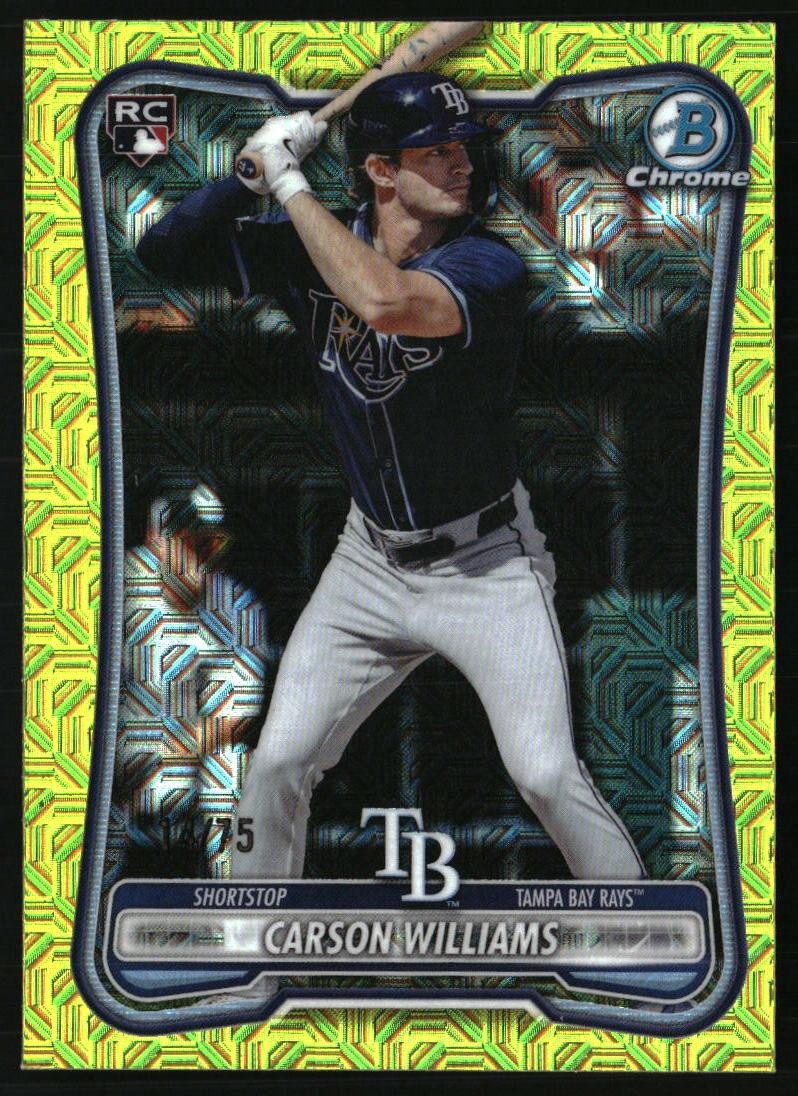 2026 Bowman Carson Williams Chrome Prospects Mojo Yellow Refractor #/75 SN, RC